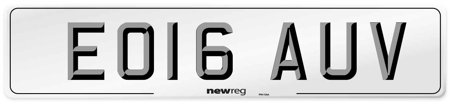 EO16 AUV Number Plate from New Reg